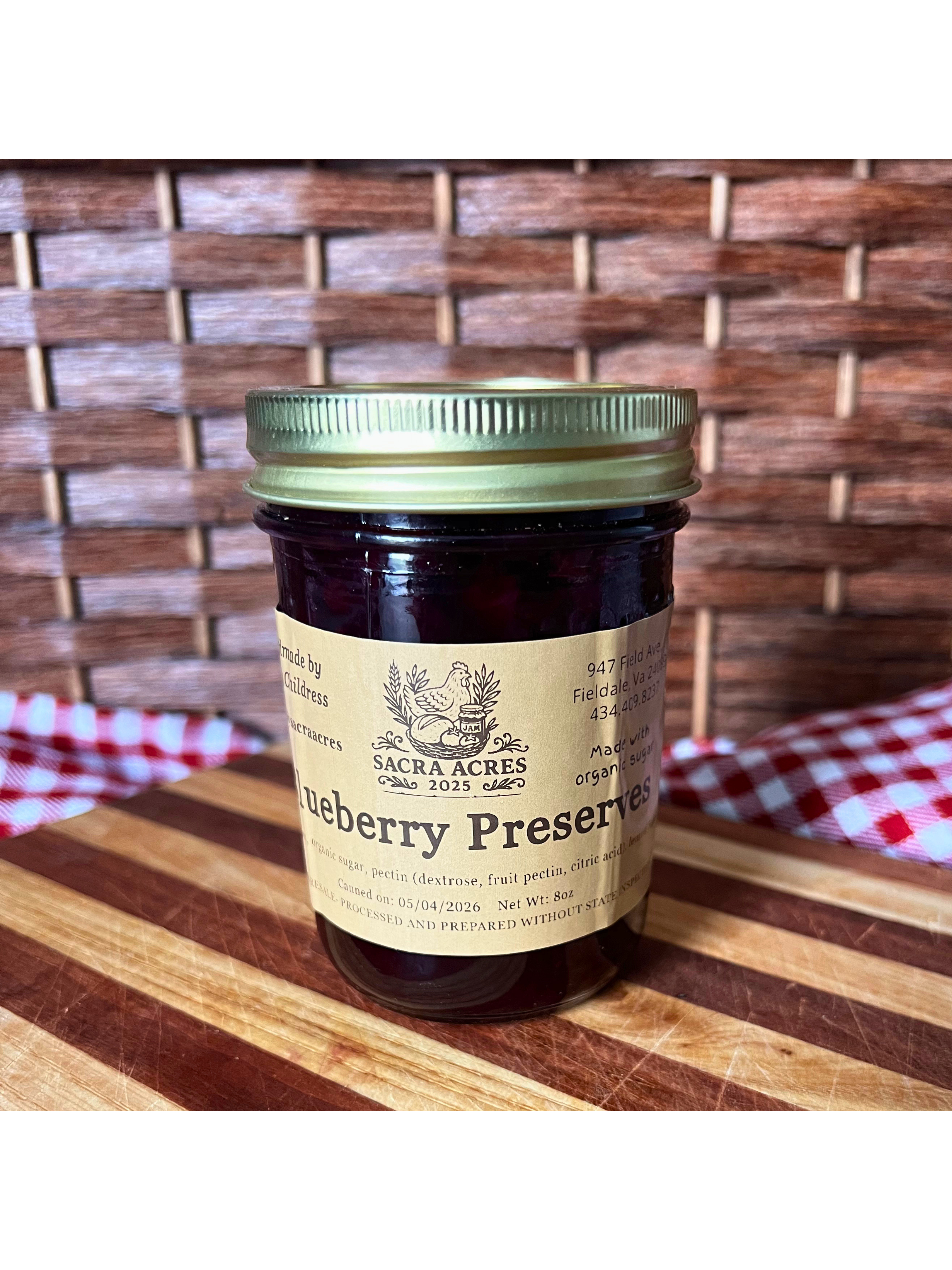 Blueberry Preserves, Lightly Sweetened